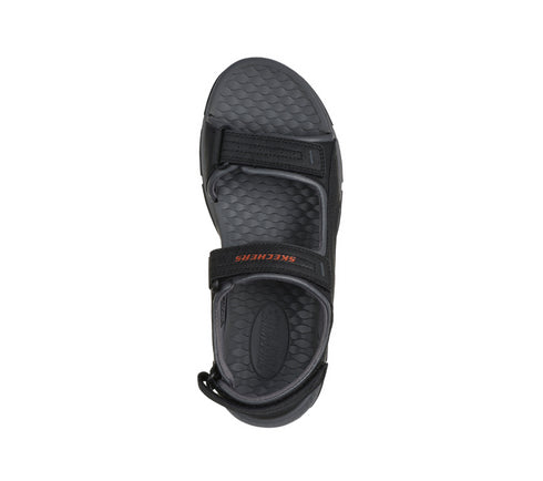Sandale sport, barbati, SKECHERS RELAXED FIT TRESMEN GARO 204105-BLK negru, piele ecologica